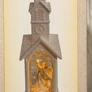 Cracker Barrel Gray and Gold Church Figurine